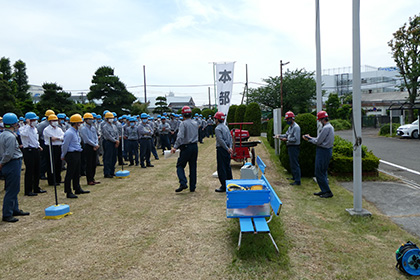 グループ会社合同の避難訓練（湘南工場）